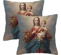 Housse de Coussin 45x45cm Coussin Canape Le Ciel De JéSus Lot de 2 Velours Décoratif Taie d'oreiller Moderne Decoration Carré Housse Coussins, pour Canapé Lit et Salon Décoration Oreiller L4JT-951