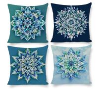Housse de Coussin 50 x 50 cm Manchaero Housse Coussin Velours Décoratif Taie d'oreiller Taie d'oreiller Carrée pour Canapé Chambre Chaise Maison Jardin Extérieur Automne Décoration 4 Pièces z-525