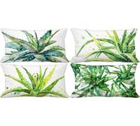 Housse de Coussin 50 x 80 Lot de 4 Vert Coussin Exterieur Doux Taie d'oreiller Europe du Nord Motif Rectangulaire Cushion Covers pour Canape Decoration Salon Maison Exterieur Jardin Terrasse 7k-368