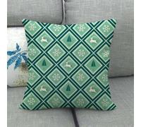 Housse de Coussin 50x50 Arbre Vert Géométrique Coussins Décoratifs Lin | Housse Coussin Impression Double Face, avec Fermeture Invisible, pour Canapé Lit Salon Chambre Voiture