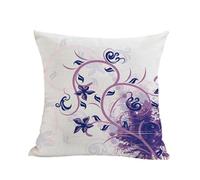 Housse de Coussin 50x50 Fleur Abstraite Violette Taie Oreiller Canape Salon Lin Carré Chambre Chaise Housse Coussin Exterieur Jardin Automobile Coussins Décoratifs