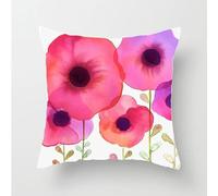 Housse De Coussin 50X50 Fleurs Violettes Coussin Decoratif Canapé Taie d'oreiller,Taie Oreiller en Lin Coussin Exterieur- Housse Coussin Fermeture À Glissière Invisible,Hypoallergénique