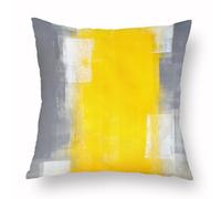 Housse De Coussin 50X50 Jaune Vif Coussin Decoratif Canapé Taie d'oreiller,Taie Oreiller en Lin Coussin Exterieur- Housse Coussin Fermeture À Glissière Invisible,Hypoallergénique