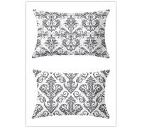 Housse de Coussin 50x70cm Lot de 2 Lin Rectangulaires Housse Coussin Exterieur Décoratives Motif rétro européen Motif Lombaire Taie d'oreiller pour Canapé Maison Salon Lit Jardin