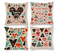 Housse de Coussin 60 x 60 cm Saint Valentin Europe du Nord Housse Coussin Velours Décoratif Taie d'oreiller Taie d'oreiller Carrée pour Canapé Chambre Jardin Extérieur Automne Décor 4 Pièces y-371