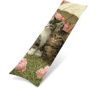 Housse de Coussin 60x180cm, Velours Taie Oreiller 60 x 180, Taie d'oreiller Ultra Douce avec Fermeture Eclair Cachée taies d'oreiller, Décoration Housse Coussin canapé Canape Chat Parapluie 1 K0Z-34