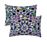 Housse de Coussin 60x40 cm, Bohème Taie d'oreiller Rectangulaire en Velours, Housse Coussin Canape Decoration Lot de 2, Protege Oreiller pour Decoration Chambre Maison, Cadeau Femme, Coloré Motif G-7
