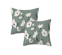 Housse de Coussin 65x65 cm, Coussin Exterieur Impermeable Taie d'oreiller Moutarde, Lot de 2 Carrée Lin Housse Oreiller Canapé pour Salon Chambre Balcon Terrasse Chaise Automne Décoration, Fleur Z-670