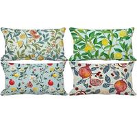 Housse de Coussin 70 x 90 Lot de 4 Rural Coussin Exterieur Impermeable Lin Taie d'oreiller Petit Frais Motif Rectangulaire Cushion Covers Decoration Salon Maison Exterieur Jardin Terrasse 7e-28W