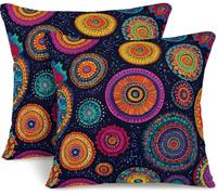 Housse de Coussin 70x70 cm, Lot de 2 Housse Coussin Coloré Coussins Canapé Taie D'Oreiller Boho Carrées Automne Housses de Coussins pour Canapé Chaise Salon Chambre Jardin Maison Décoration -GY157