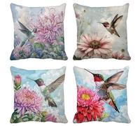 Housse de Coussin 80X80 Rural Housse Coussin Exterieur Doux lot de 4 Animal Carré Taie D'Oreiller avec Fermeture Eclair pour Decoration Salon Maison Chambre Exterieur Jardin Terrasse Voiture 12T-X