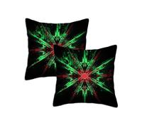 Housse de Coussin 90x90 cm, Coussin Exterieur Impermeable Taie d'oreiller Noir, Lot de 2 Carrée Lin Housse Oreiller Canapé pour Salon Chambre Balcon Terrasse Chaise Automne Décoration, Mandala Z-502