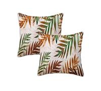 Housse de Coussin 90x90 cm, Coussin Exterieur Impermeable Taie d'oreiller Tropical,Lot de 2 Carrée Lin Housse Oreiller Canapé pour Salon Chambre Balcon Terrasse Chaise Automne Décoration,Plantes Z-964