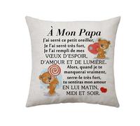 Housse de Coussin À Mon Papa - Cadeau pour la Fête des Pères, Noël, Saint Valentin, Anniversaire - Décoration Keepsake 45 x 45 cm