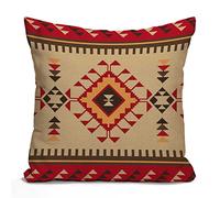 Housse de coussin à motif ethnique, housse de coussin imprimée tribale, taie d'oreiller américaine, taie d'oreiller citations amusantes, housse de coussin en coton et lin 40,6 x 40,6 cm