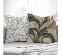 Housse de Coussin Abstrait Housse Coussin Exterieur Courbe, Taie d'oreiller 45x45cm Protege Oreiller Lot de 2 Tissu Velours Doux Lavable avec Fermeture éclair Invisible Pour Chambre Décoration R1-85