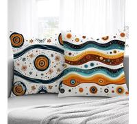 Housse de Coussin Abstrait Housse Coussin Exterieur Modèle, Taie d'oreiller 65x65cm Protege Oreiller Lot de 2 Tissu Velours Doux Lavable avec Fermeture éclair Invisible Pour Chambre Décoration R1-188