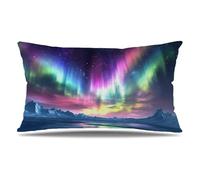 Housse de Coussin Aurore Taie d'oreiller 70x90 cm Lot de 1 en Velours Coussin Decoratif Impression Double Face avec Fermeture éclair Invisible Taie Oreiller, Decoration Maison Salon, Hiver T9-354