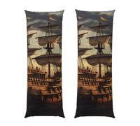 Housse de coussin avec fermeture éclair, super douce et confortable, motif bateau de pirate, housse de coussin décorative pour chambre à coucher, canapé, 50,8 x 137,2 cm