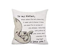 Housse de coussin avec inscription « I Love You Sisters » - 45 x 45 cm