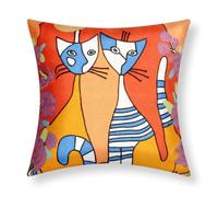 Housse de coussin - AVIZAR - 45x45 cm - Multicolore - Brodée - Design contemporain