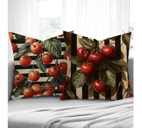 Housse de Coussin Bande Housse Coussin Exterieur Fruit, Taie d'oreiller 40x80cm Protege Oreiller Lot de 2 Tissu Velours Doux Lavable avec Fermeture éclair Invisible Pour Chambre Décoration R1-795