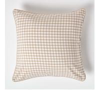 Housse de coussin Beige à carreaux Vichy 60 x 60 cm
