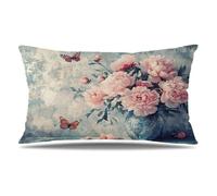 Housse de Coussin Beige Taie d'oreiller 50x70 cm Lot de 1 en Velours Coussin Decoratif avec Fermeture éclair Invisible Taie Oreiller Rectangulaire pour Decoration Maison Salon Automne, Rose Q9-551