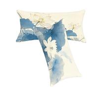 Housse de Coussin Beige Taie Oreiller 30x50cm Fleurs Coussin Exterieur Impermeable Lin Housse de Coussin Lot de 2, Fermeture éclair Invisible Facile à Nettoyer pour Jardin Balcon Décoration C0C149