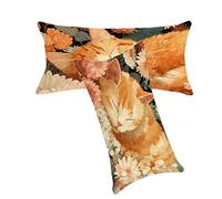 Housse de Coussin Beige Taie Oreiller 50x80cm Animal Coussin Exterieur Impermeable Velours Housse de Coussin Lot de 2, Fermeture éclair Invisible Facile à Nettoyer Pour Jardin Balcon Décoration C0C203