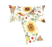 Housse de Coussin Beige Taie Oreiller 50x80cm Fleurs Coussin Exterieur Impermeable Lin Housse de Coussin Lot de 2, Fermeture éclair Invisible Facile à Nettoyer pour Jardin Balcon Décoration C0C215