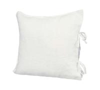 Housse de Coussin Beties - en Lin - Environ 80x80 cm - 100% Lin Naturel véritable - Disponible en 2 Coloris Unis subtiles (Taie d'oreiller ca. 80x80 cm, Blanche)