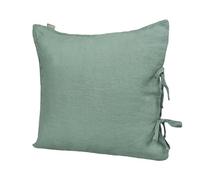 Housse de Coussin Beties - en Lin - Environ 80x80 cm - 100% Lin Naturel véritable - Disponible en 2 Coloris Unis subtiles (Taie d'oreiller ca. 80x80 cm, Green)