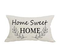 Housse De Coussin Black Word Art Home Sweet Home Family Lover Gift Taie d'oreiller Décoratives Housse d'oreiller Moderne Protege Oreiller pour Bureau Chambre Salon 40x60cm
