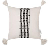 Housse de coussin - Blanc crème - Coton - 40 x 40 cm - avec fermeture éclair
