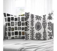 Housse de Coussin Blanc Housse Coussin Exterieur Modèle, Taie d'oreiller 45x45cm Protege Oreiller Lot de 2 Tissu Velours Doux Lavable avec Fermeture éclair Invisible Pour Chambre Décoration R1-80