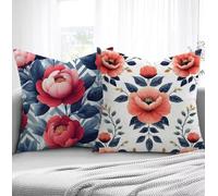 Housse de Coussin Blanc Housse Coussin Exterieur Rose, Taie d'oreiller 40x80cm Protege Oreiller Lot de 2 Tissu Velours Doux Lavable avec Fermeture éclair Invisible Pour Salon Chambre Décoration R1-805