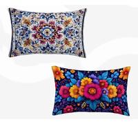 Housse de Coussin Blanc Taie D'Oreiller 50x80 Lot de 2, Taie Oreiller BohêMe Coussin Rectangulaire Double Face Impermeable Design avec Fermeture Éclair Invisible pour Decoration Maison -zjn2602Y3