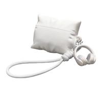 Housse de coussin blanche mignonne avec porte-clés pendentif pour Pro3Case2025 - Douce, antichoc, compatible avec les AirPods 1/2e génération