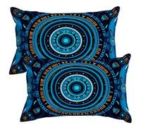 Housse de Coussin Bleu 50x70 cm en Velours Taie D'Oreiller Lot de 2 Housses de Coussins Boho Décoratifs Housse Coussin Canape Décoration Taie Oreiller pour Canapé Chambre À Coucher Maison Salon -SC423