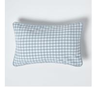 HOMESCAPES Housse de Coussin Bleu à Carreaux Vichy en Coton, Housse de Coussin décoratif 30x50 cm