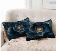 Housse de Coussin Bleu Foncé Taie d'oreiller 30X50 cm Lot de 2, Taie Oreiller Ciel éToilé Coussin Rectangulaire Impermeable Design avec Fermeture Éclair Invisible pour Decoration Maison -lsy25012F7