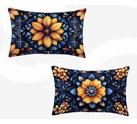 Housse de Coussin Bleu Taie D'Oreiller 40 x 90 cm Lot de 2, Taie Oreiller William Morris Coussin Rectangulaire Double Face Impermeable Design avec Fermeture Éclair Invisible, Decoration Maison -jn62KT