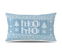 Housse de Coussin Bleu Taie d'oreiller 50x80 cm Lot de 1 en Velours Coussin Decoratif Impression Double Face avec Fermeture éclair Invisible Taie Oreiller, Decoration Maison Salon, Blanc T9-382