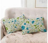 Housse de Coussin Bleu Taie d'oreiller 70X90 cm Lot de 2, Taie Oreiller William Morris Coussin Rectangulaire Impermeable Design avec Fermeture Éclair Invisible pour Decoration Maison -lsy25012N7