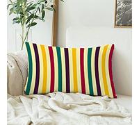 Housse De Coussin Blue Celebration Striped Colorful Stripes Pattern Abstract Green Color Cream Fun Geometric Graphic Taie d'oreiller Protege Oreiller Décoratives Housse d'oreiller pour 40x60cm