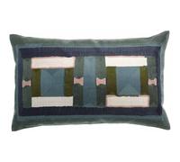 HOUSSE DE COUSSIN BRODE TAHO VERT DE GRIS