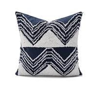 Housse de coussin brodée géométrique touffetée avec pompons Gris et décoratif pour canapé et chambre à coucher (45 x 45 cm, 1 pièce)
