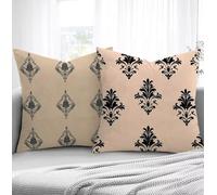 Housse de Coussin Brun Housse Coussin Exterieur Modèle, Taie d'oreiller 65x65cm Protege Oreiller Lot de 2 Tissu Velours Doux Lavable avec Fermeture éclair Invisible Pour Chambre Décoration R1-217