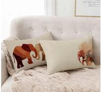 Housse de Coussin Brun Taie d'oreiller 70 x 90 cm Lot de 2, Taie Oreiller éLéPhant Coussin Rectangulaire Impermeable Design avec Fermeture Éclair Invisible pour Decoration Maison Chambre -lsy2501290